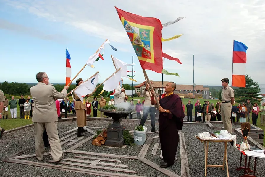 A purification ceremony before a program at Dorje Denma Ling. - PATRICIA ULLMAN