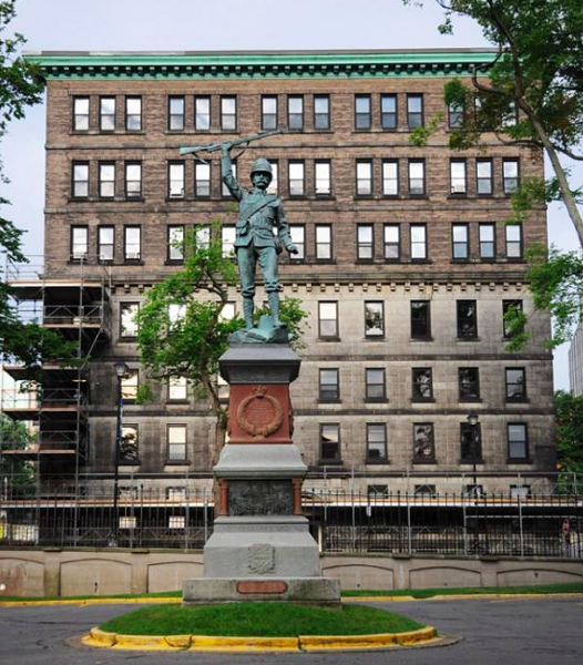 The Dennis Building, pictured behind the Boer War memorial. - VIA HRM
