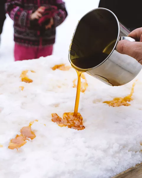 Maple taffy on the snow at Trites Maples Sugar Camp. - @DAWSONPKENT (INSTAGRAM)