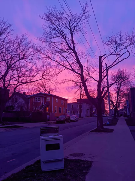 A pink sky for Nova Scotia on Monday April 20, just as neighbours were lighting candles on their front steps for their grief and for each other. - CAORA MCKENNA