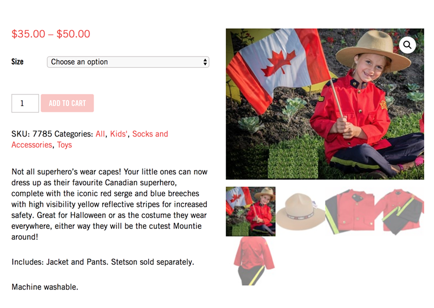A Mountie costume that your kid can "wear everywhere!" - RCMPHC.CA