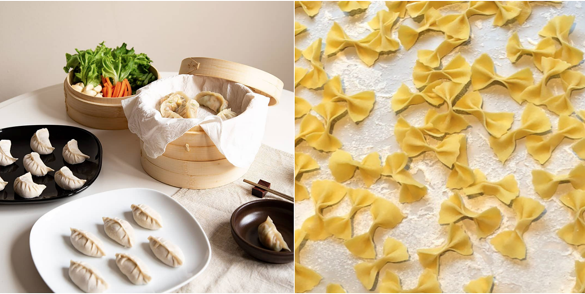 Gama by Lee dumplings, left, and Loner Pasta Co.