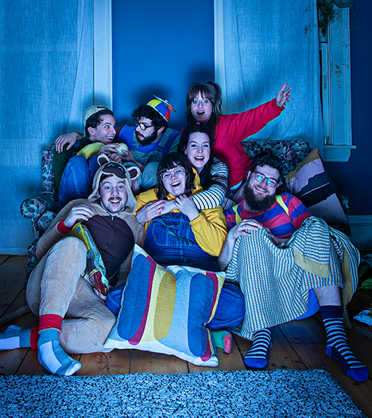 The pals behind Halifax improv group Hello City have been making fans all over town since 2017. Here they are posing for a Coast cover feature in 2019. - LENNY MULLINS