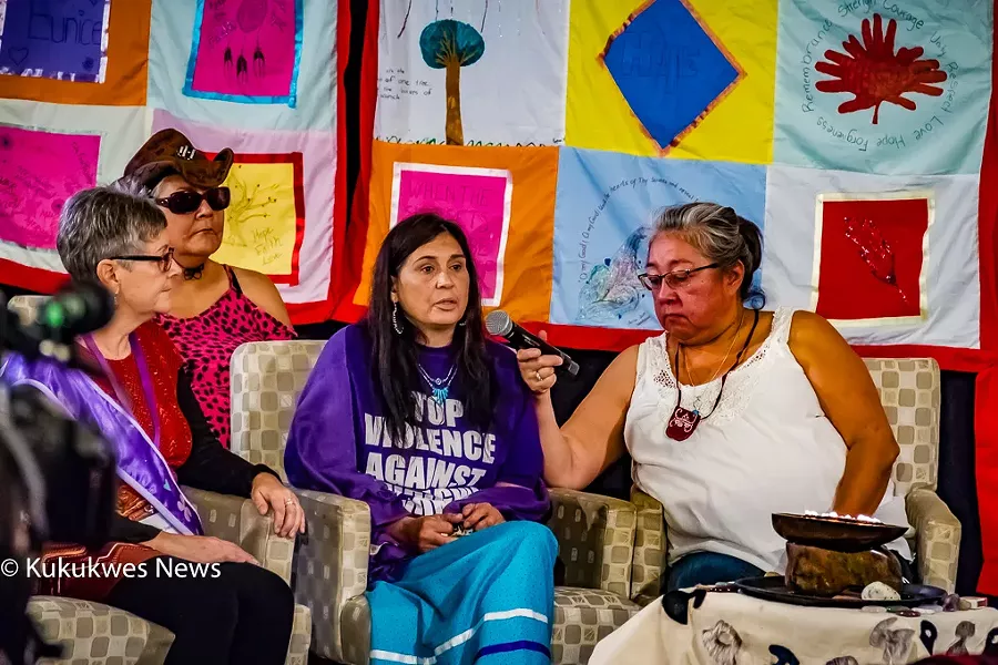 Darlene Gilbert testifies at MMIWG inquiry hearings in Membertou. - STEPHEN BRAKE