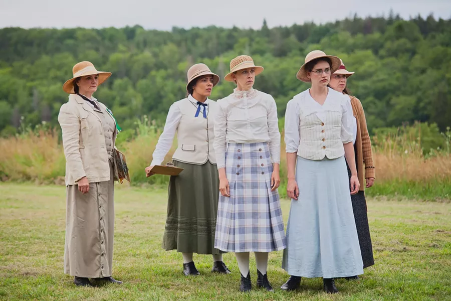 Burgandy Code, Riel Reddick Stevens, Jamie Konchak, Victoria Houser, Stephanie MacDonald in Nothing Less! - CLAIRE MILTON