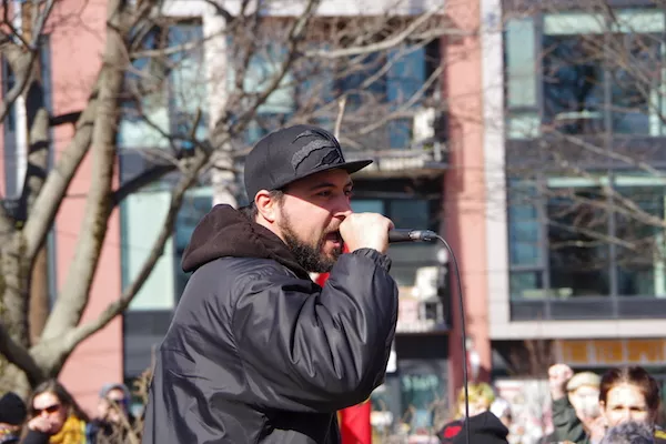 "There is only one path out of this struggle and that is stopping CGL pipeline, and removing the RCMP from the Wet’suwet’en territory" said Darius Mirshahi. - MIRA DIETZ CHIASSON