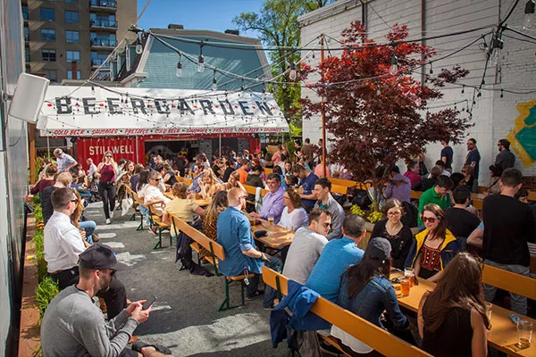 Don't get your hopes up. When premier McNeil says bars and restaurants can operate at full capacity now, he doesn't mean a return to this sort of pre-COVID, Stillwell Beergarden scene. - LENNY MULLINS