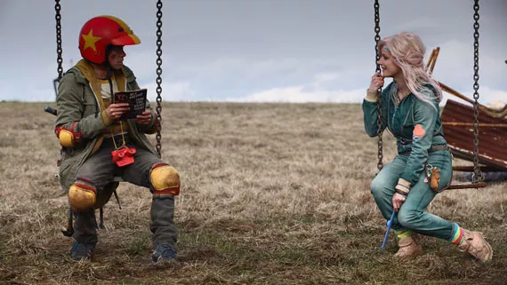 Munro Chambers and Laurence Labeouf swing cute in Turbo Kid.