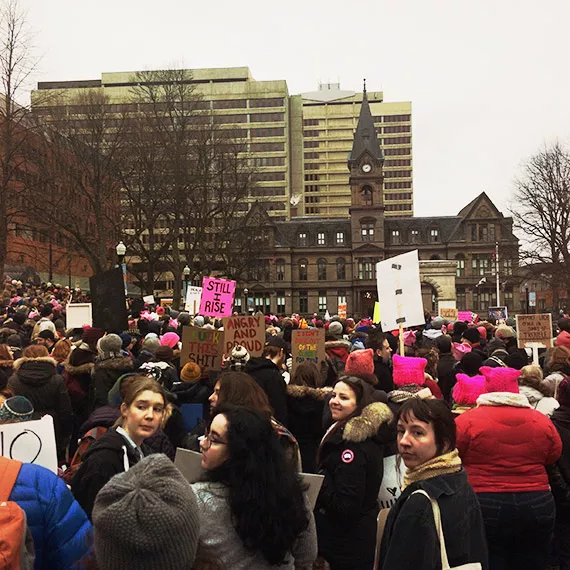 The crowd at Grand Parade Square on Saturday. - THE COAST
