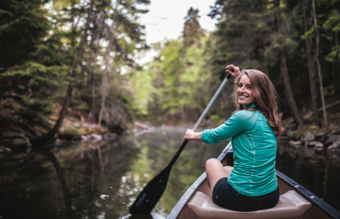 Emma Drudge dips her paddle in at Shubie. - MEGHAN TANSEY WHITTON