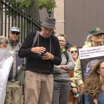 Robert Devet at one of the many protests and rallies he attended over the years.