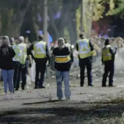 Watch Dalhousie's Homecoming party end with police putting out a bonfire