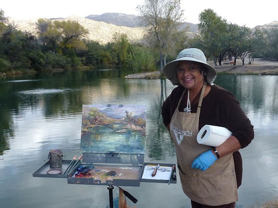 Geri Acosta painting Tanque Verde Guest Ranch