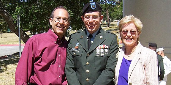 The late Sgt. Daniel Somers with his parents, Howard and Jean.
