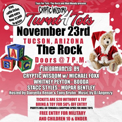 Cryptic Wisdom's "Turn 4 Tots" Holiday Toy Drive & Concert Supporting Tucson Area Toys for Tots