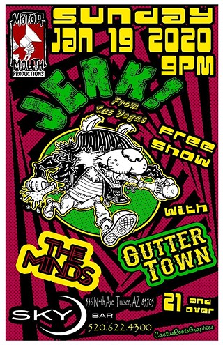Free PUNK Show: JERK! (Las Vegas), Gutter Town & The Minds on January 19th at Sky Bar