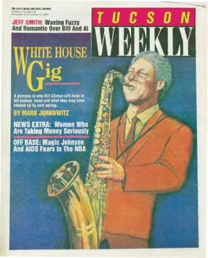 Bill Clinton wins the White House: I am jazzed. After 12 years of mean-spirited, dollar-dominated class warfare, our nation now faces the encouraging prospect of rebirth, an awakening of the spirit of cooperation and suck-it-up, dig-down-deep and pull-together toil toward the common goal of getting the country out of debt and back into health and productivity. -- Hell-raisin' columnist Jeff Smith, Nov. 11, 1992 - MAX CANNON