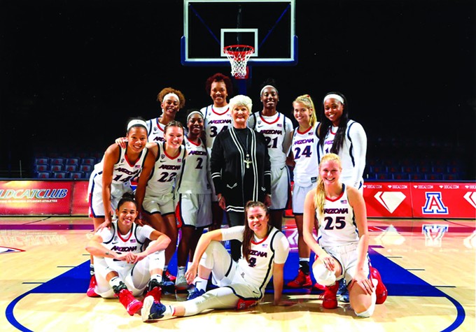 Judith Blair and the University of Arizona womens basketball team.