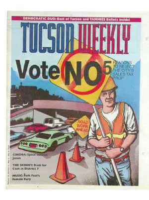 Hell no on the 2002 city transportation plan: The city doesn't need to spend huge amounts on experimental intersections that will destroy businesses. It shouldn't demonstrate contempt for voters by sidestepping the Neighborhood Protection Amendment or by blowing hundreds of thousands of taxpayer dollars on propaganda. The city shouldn't support sprawl on the southeast side at taxpayer expense. Or continue to starve our bus system. -- May 2, 2002 - HECTOR ACUÑA