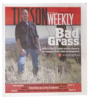 In spite of frantic warnings from ecologists and land managers, and despite some valiant and surprisingly effective local efforts, the problem is now so acute that biologists view buffelgrass as an imminent threat to the entire Sonoran Desert ecosystem, and large-scale control efforts are only now getting underway. -- Renée Downing, March 30, 2006 - JASON SWIFT