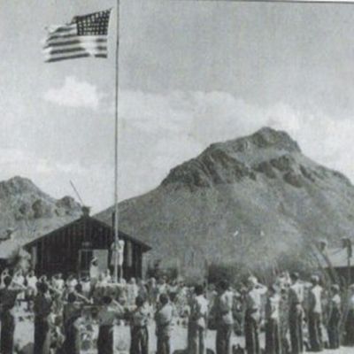 Children participate in the daily morning flag ceremony at the Pima County Preventorium