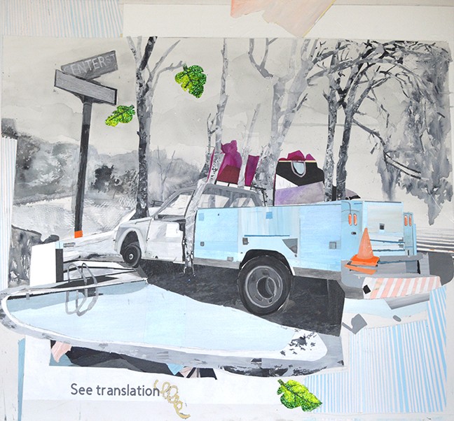 “Bifurcated Translation” by Jenny Day, acrylic and misxed medium, at Davis Dominguez Gallery