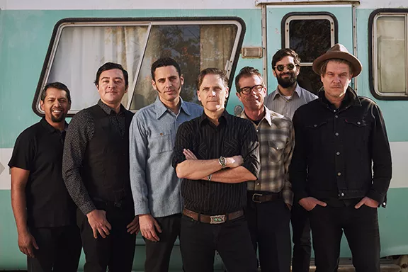 Calexico, 2018: Jacob Valenzuela, Sergio Mendoza, Jairo Zavala, Joey Burns, John Convertino, Scott Collberg, Martin Wenk. - CHRIS HINKLE