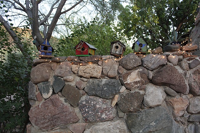 A few of the many birdhouses