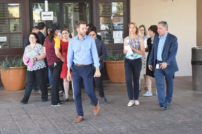 State lawmakers leave Southwest Key, the Tucson facility that holds immigrant children separated from their families, after a tour on Friday, July 17. - DANYELLE KHMARA