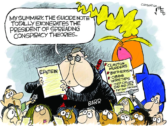 Claytoon of the Day: Conspiracy-Theorist-in-Chief
