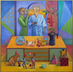 “Morning Coffee,” oil painting by Gail Marcus-Orlen, will be on display in Bright from Sept. 17 through Nov. 16 at Etherton Gallery.