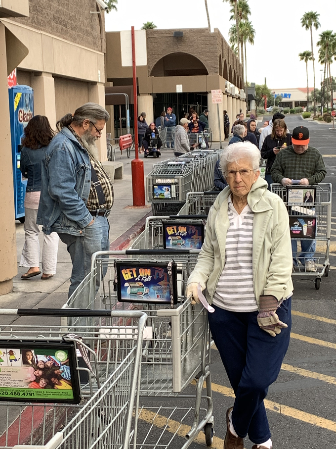 Waiting in Vain? Tucsonans Line Up Early to Buy Groceries