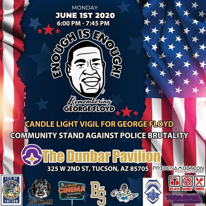 Candlelight Vigil for George Floyd 6 P.M. Tonight at The Dunbar Pavilion