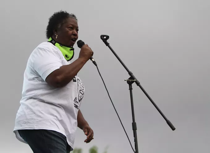 "We all want to live and see tomorrow. So, I say stay peaceful because destroying your brother and sisters businesses...we got coronavirus going on that has kept people not working for three months," NAACP Tucson Branch president Doris Snowden said during the vigil. "Please think about that before you destroy another person's property. Find a cause you want to work with. Keep lives alive. Stay peaceful and may God bless you." - AUSTIN COUNTS
