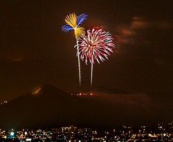 The city's 4th of July display over A Mountain. - LEIGH SPIGELMAN
