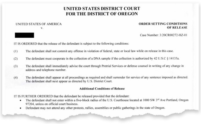 “Defendant Shall Not Attend Protests”: In Portland, Getting Out of Jail Requires Relinquishing Constitutional Rights