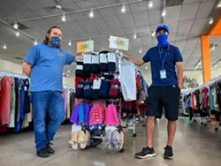 Quinn van Renterghem (left) and Matthew Flores. “I’m not so much into religion now,” - says van Renterghem. “I am into Jesus, though. You know, helping the widows and - orphans.” - BRIAN SMITH