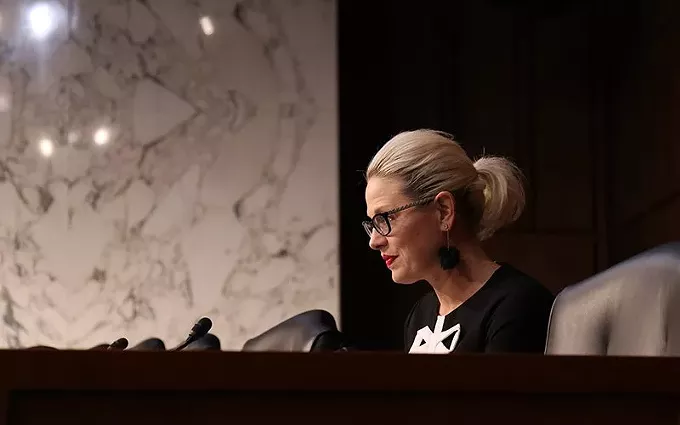 Sen. Kyrsten Sinema, D-Arizona, in a file photo from May 2019, said in a Senate Homeland Security Committee hearing that DHS has put the cart before the horse by rushing into border wall construction without sufficient review first. - FILE PHOTO BY KEERTHI VEDANTAM/CRONKITE NEWS