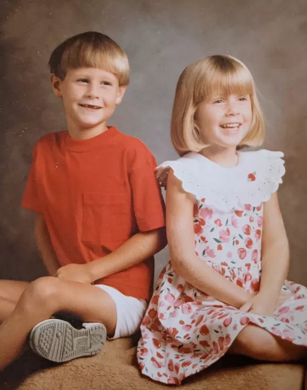 Kristen Finlayson as a child, with her brother Aaron Salgado. Both discovered as adults that their mother's fertility doctor was also their father. - COURTESY DEBRA GUILMETTE