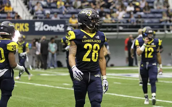 Wesley Sutton attended two NFL minicamps after going undrafted. He joined the New York Guardians of the XFL after participating in a combine in Seattle in the summer of 2019. - PHOTO COURTESY OF NORTHERN ARIZONA UNIVERSITY