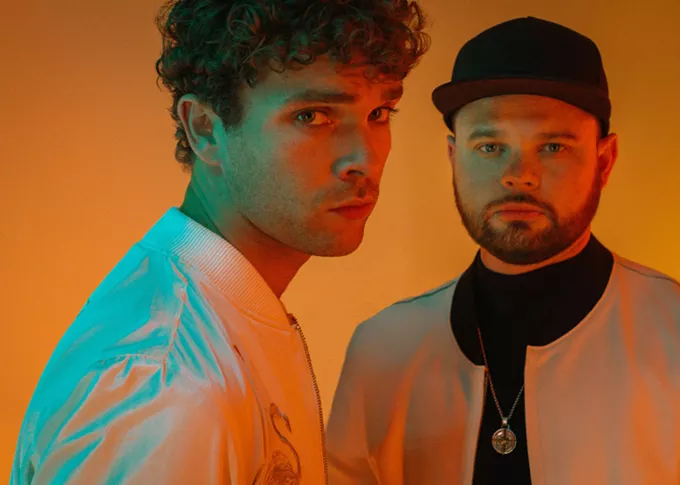 Royal Blood vocalist/bassist Mike Kerr, left, and drummer Ben Thatcher are on a worldwide tour in support of their latest album, “Typhoons.” - PHOTO BY DEAN MARTINDALE