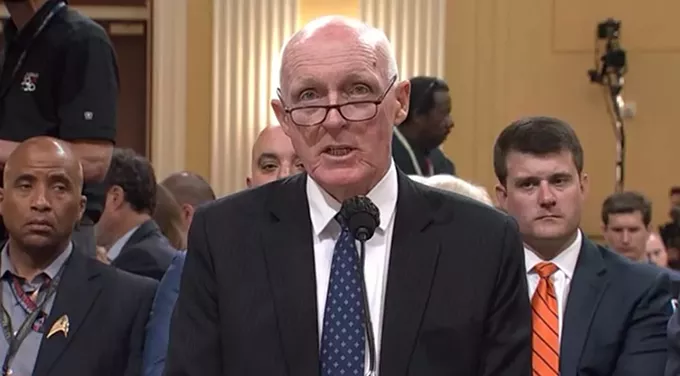 Arizona House Speaker Rusty Bowers tells the House Select Committee to Investigate the Jan. 6 Attack that he repeatedly rebuffed Trump campaign efforts to reverse the 2020 election because doing so would violate his oath of office. - (PHOTO COURTESY SELECT COMMITTEE ON JAN. 6)