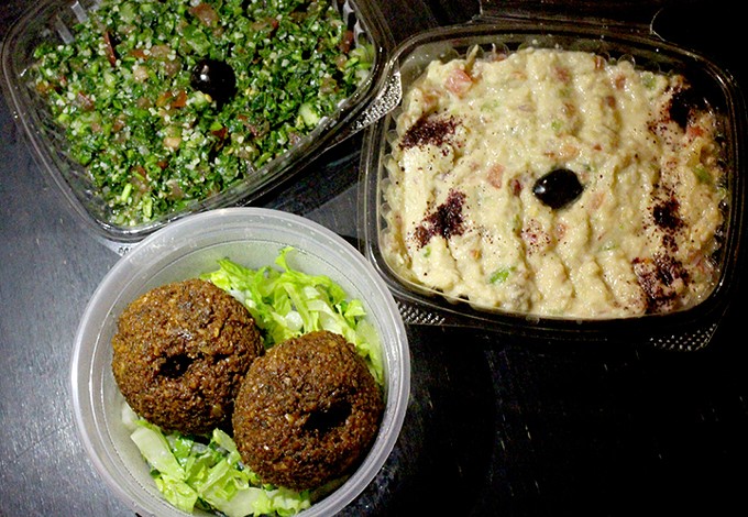 Start your meal off with tabbouleh, muttabal eggplant or falafel. - HEATHER HOCH