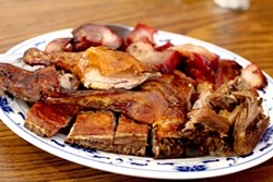 Roast duck and barbecue pork are tender and flavorful.