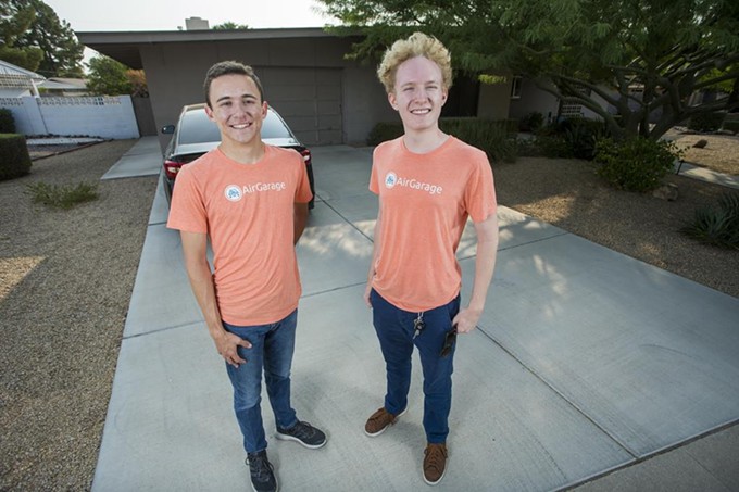 AirGarage co-founders Jonathon Barkl (left) and Scott Fitsimones want to find you a parking space.