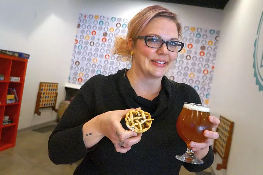 Emily Peterson shows off her pairing. - MARK WHITTAKER