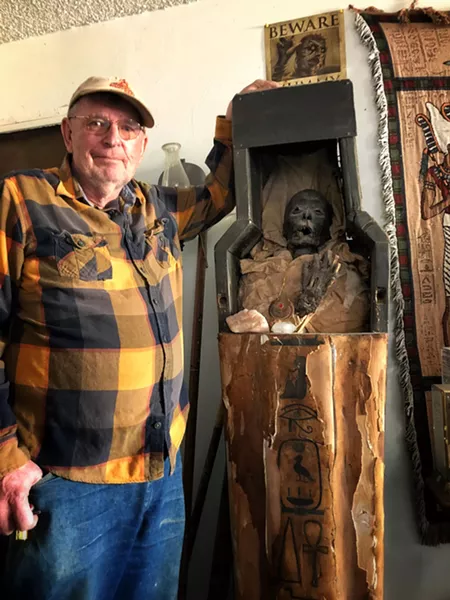 Ron Ratkevich and the living-room Pharaoh. - BRIAN SMITH
