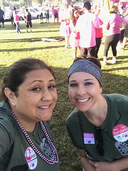 Taryn Tewskbury and Urania Ramsay, breast cancer survivors and regulars at the Kellman boot camp. - COURTESY