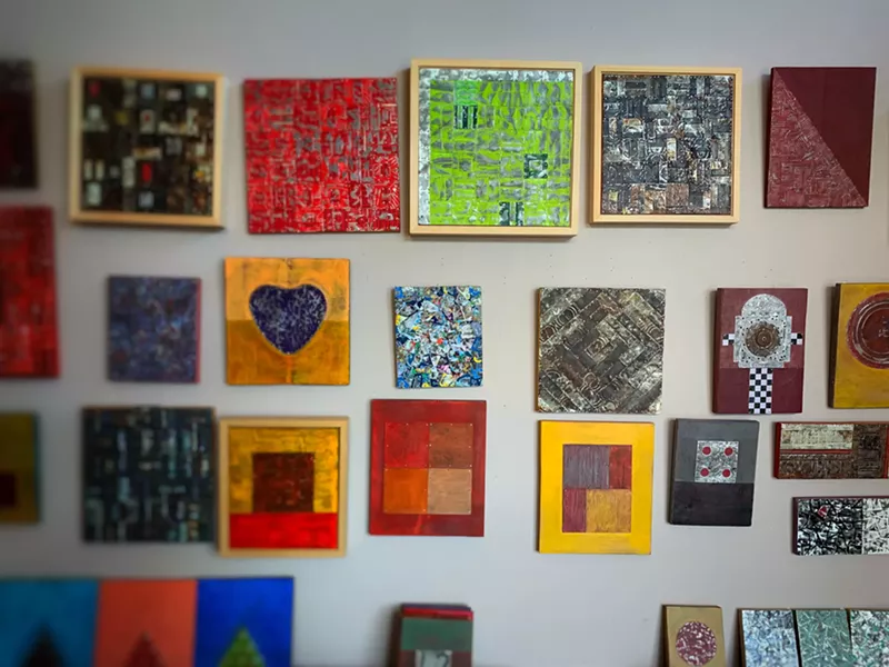 A wall of Alvaro Enciso’s art inside his home. - BRIAN . SMITH