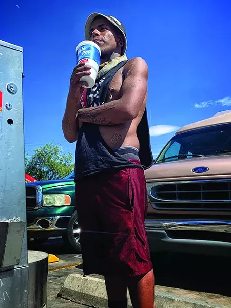Junior: "I get toilet paper and things from her and give it away to other people out here." - BRIAN SMITH